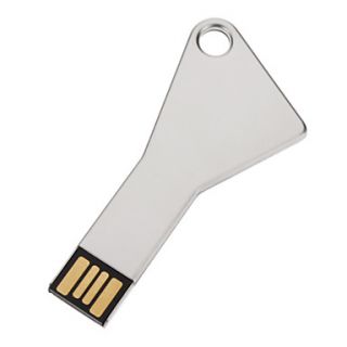 2GB Metal Triangle Key Shaped USB Flash Drive with Chain Hole