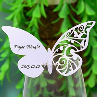 Butterly Laser cut Card For Wine Galss (Set of 12)