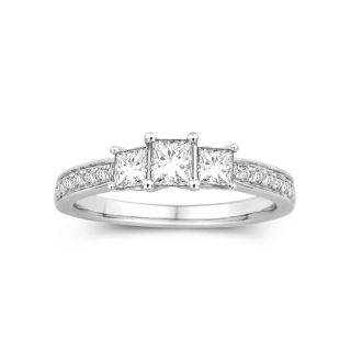 1 CT. T.W. Princess Cut Diamond Ring, White/Gold, Womens