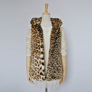 Thick Long Sleeve Turndown Collar Faux Fur Party/Casual Vest
