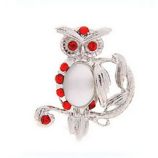 Fashion Alloy With Rhinestone/Resin Owl Shaped Brooch(Random Color Delivery)