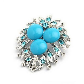 Pretty Alloy With Rhinestone/Resin Flower Shaped Brooch(Random Color Delivery)