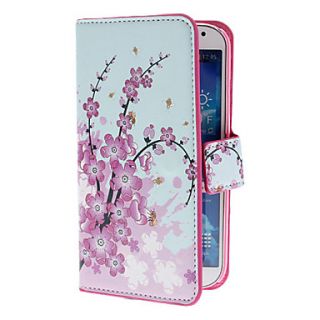 Mini Elegant Flower Pattern PU Leather Case with Stand and Card Slot for Samsung Galaxy S4 I9500