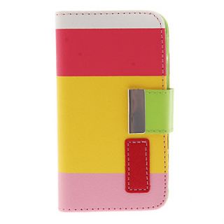 Bright Colorful Fresh Style PU Leather Flip Open Case with Card Slot, Stand and Strap for iPhone 4/4S