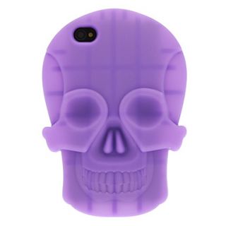 3D Solid Color Skull Silicone Soft Protective Case for iPhone 4/4S (Optional Colors)