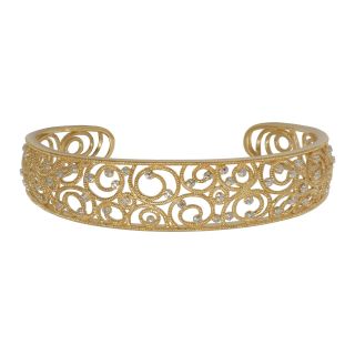 Diamond Accent Gold Over Sterling Silver Cuff Bracelet, Womens