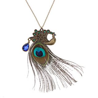 European And American Vintage Peacock Feather Necklace
