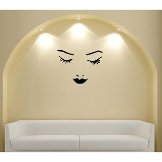 Girls Face and Lips Vinyl Wall Decal (Glossy blackEasy to applyDimensions 25 inches wide x 35 inches long )