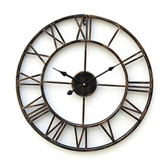 20H Country Style Metal Wall Clock