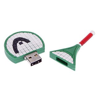 2GB Soft Rubber Green Racket USB Flash Drive