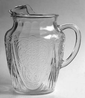 Hazel Atlas Royal Lace Clear 96 Ounce Pitcher with Ice Lip   Clear,Depression Gl