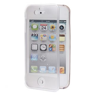 Clamshell Designed TPU Soft Full Body Case with Transparent Front Cover for iPhone 4/4S (Assorted Colors)
