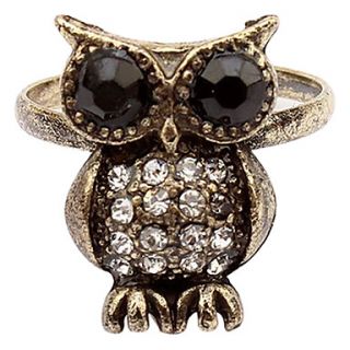 South Korea Full Of Diamond Jewelry Retro Owl Ring