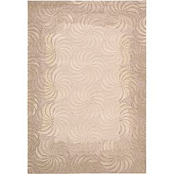 Nourison Hand tufted Contours Taupe Rug (73 X 93)