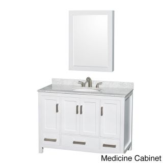 Sheffield 3 hole Faucet White Wood 48 inch Single Vanity