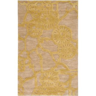 Hand tufted Gold Abstract Rug (2 X 3)