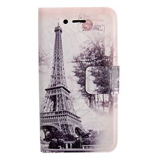 Colored Drawing Forest Tower Leather Full Body Case for iPhone 4/4S