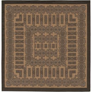 Recife Tamworth Cocoa And Black Rug (86 Square) (CocoaSecondary colors BlackPattern BorderTip We recommend the use of a non skid pad to keep the rug in place on smooth surfaces.All rug sizes are approximate. Due to the difference of monitor colors, som