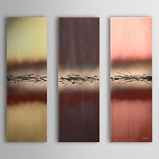 Hand Painted Oil Painting Abstract with Stretched Frame Set of 3 1309 AB0947