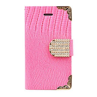 Joyland Gold Lace Zircon Crocodile Stripe Leather Case for iPhone 5(Assorted Color)