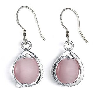 Charming Copper Platinum Plated Drop Earrings