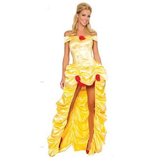 Elegant Queen Golden Asymmetric Dress Womens Halloween Costume