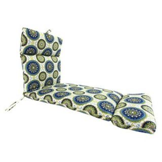 Outdoor Universal Chaise Lounge Cushion   Blue/Green/Yellow Geometric