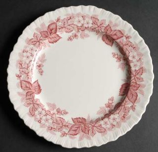 Wedgwood Bramble Pink (Shell Edge) Luncheon Plate, Fine China Dinnerware   Shell