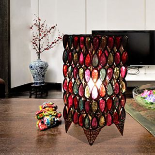 Retro Colorful Handmade Art Square Bedside/Table Lamp