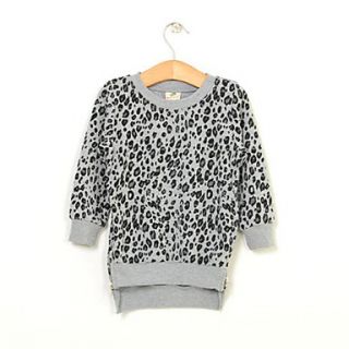 Girls Leopard Zipper Hoodie