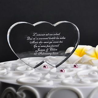 Personalized Double Heart Wedding Cake Topper