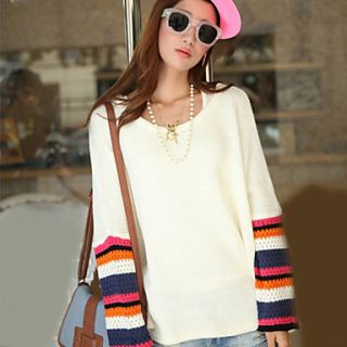 Womens Round Collar Casual Loose Cape Sleeve Sweater