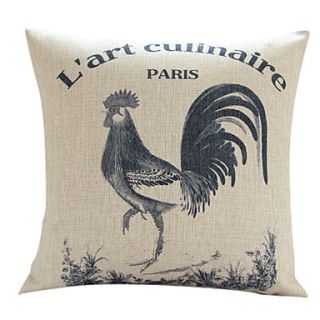18 Classic Rooster Sign Cotton/Linen Decorative Pillow Cover