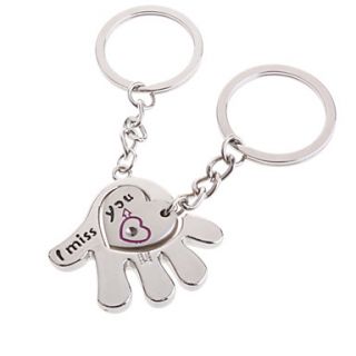 Stainless Lovers keychains (Palm And Heart / 2 Piece Set)