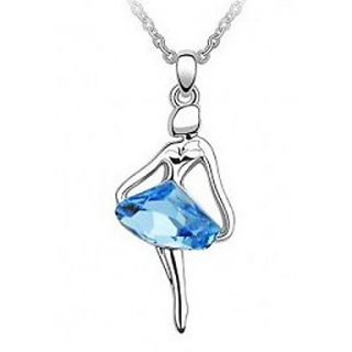 Magus WomenS Ballet Crystal Blue Necklace