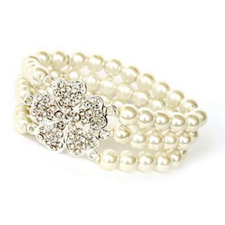 Gorgeous Alloy With Austrian Diamond Pearl Wedding Bridal Bracelet