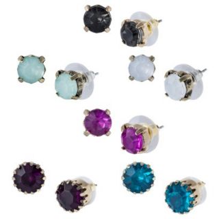 6 Piece Assorted Stud Earrings Set   Multi Color
