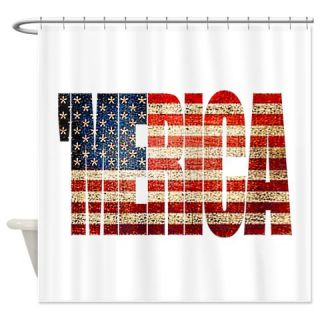  Vintage Grunge MERICA U.S. Flag Shower Curtain  Use code FREECART at Checkout