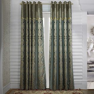 (One Pair) Rococo Fancy Floral Jacquard Energy Saving Curtain