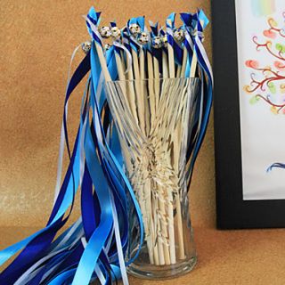 Royal Blue Wedding Ribbon Wand  (Set of 10)