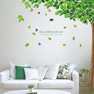 Botanical Leaves and Butterflies Wall Stickers