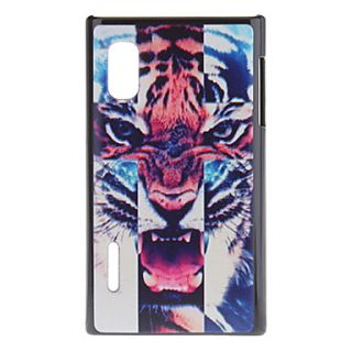 Tiger Face Pattern Plastic Material Hard Case for LG E612(Optimus L5)
