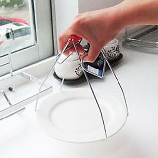 Clamps,Silver Plastic Stainless Steel Multi Functional Dishes Clamps