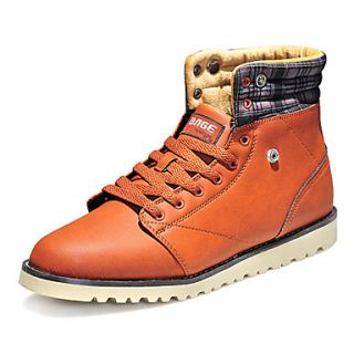 Faux Leather Mens Outdoor Fashion Sneakers with Split Joint