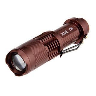 UltraFire 3 Mode Cree XM L T6 LED Zoom Flashlight with Clip (1000LM, 2x16340, Copper)