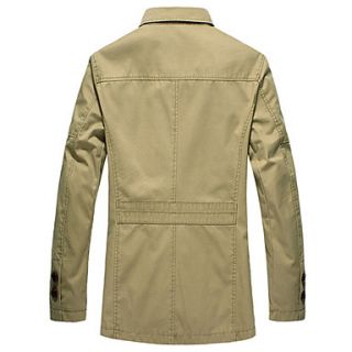 MenS Pure Color Trench Coat