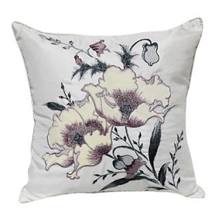18 Square Silk Honorable Embroidery Decorative Pillow Cover