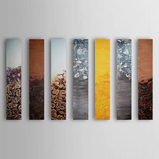 Hand Painted Oil Painting Abstract Muddy River with Stretched Frame Set of 7 1311 AB1192