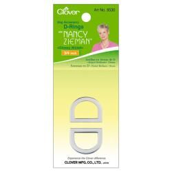 Clover Nancy Zieman 3/4 inch Glossy Nickel D rings Bag Hardware (pack Of 2)