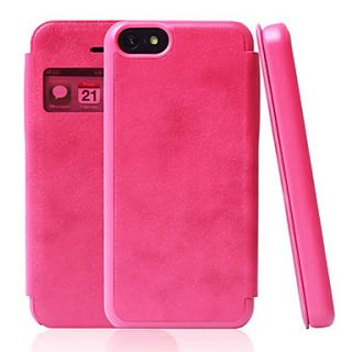 Solid Color Window PU Leather Full Body Case for iPhone 5C(Assorted Color)